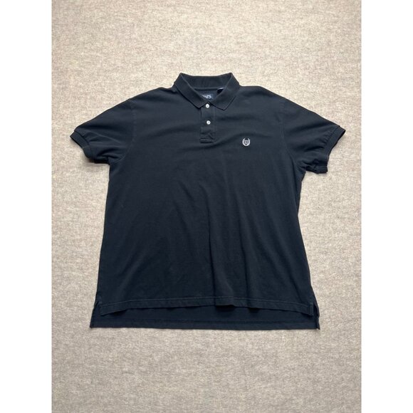 Chaps Stretch Black 2 Button Short Sleeve Polo Shirt Men's XL - Picture 1 of 8